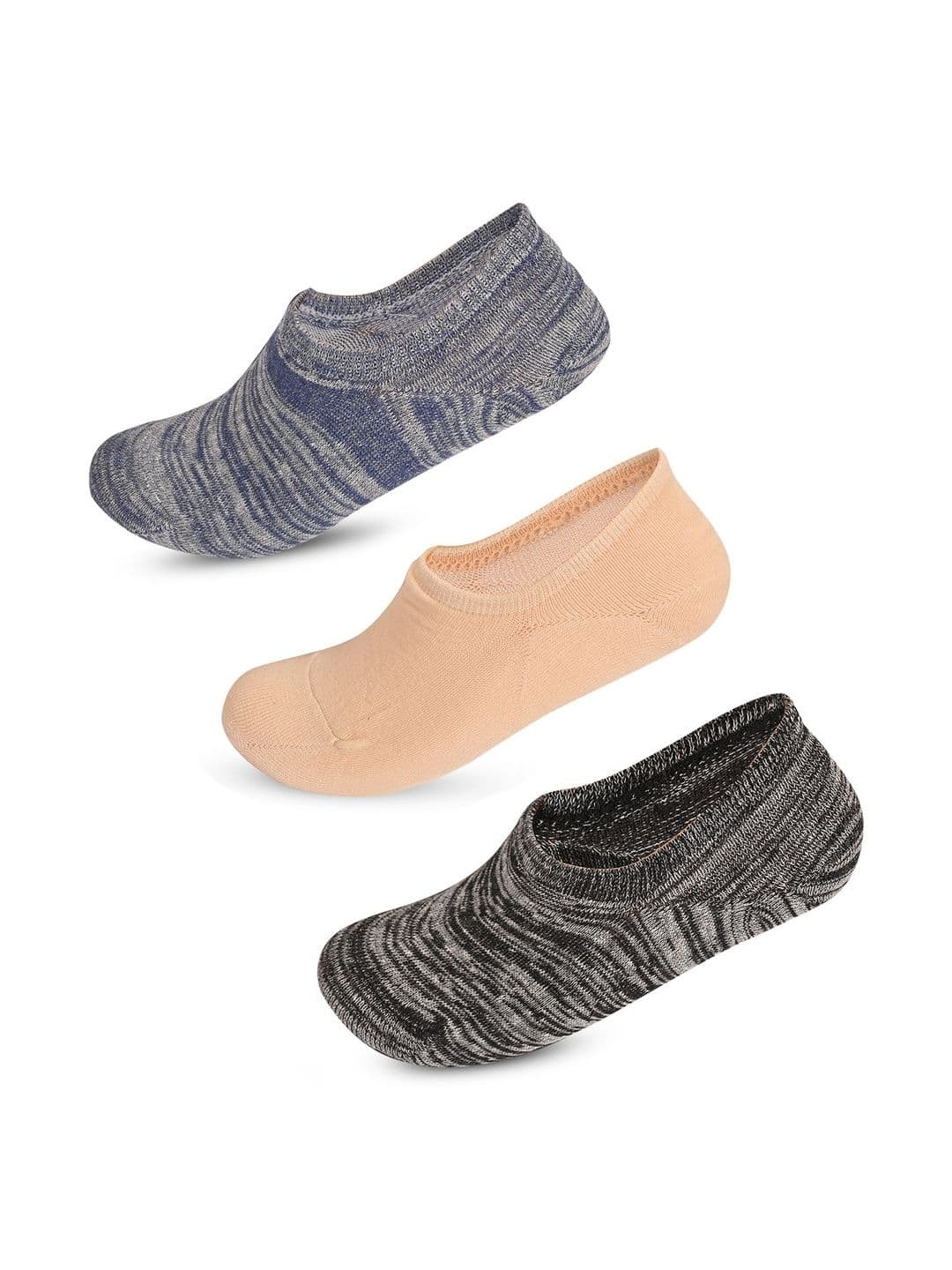 LOOM LEGACY Men Pack of 3 Cotton Blend Assorted Patterned Shoe Liners Socks - view 1