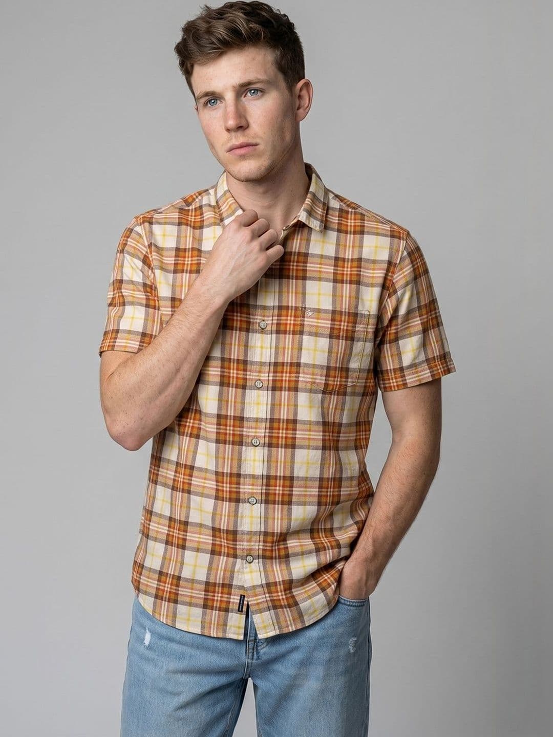 Monte Carlo Men Standard Tartan Checks Checked Casual Shirt - view 1