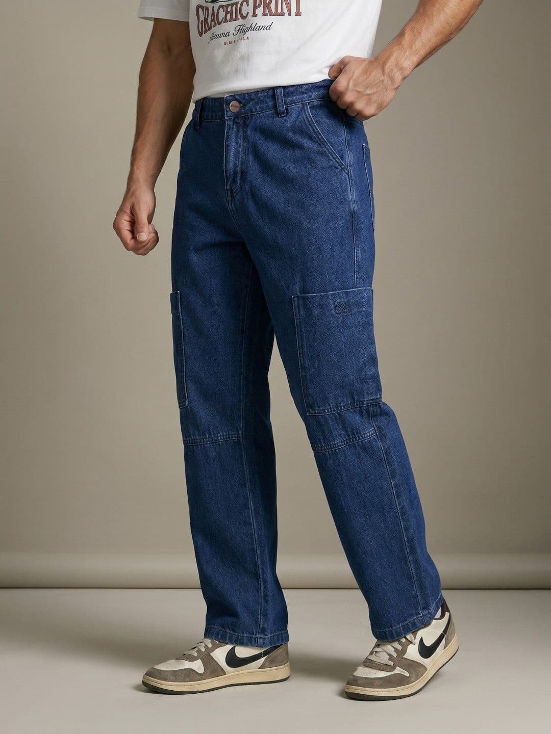 glitchez Men Straight Fit Mid-Rise Stretchable Jeans - view 1