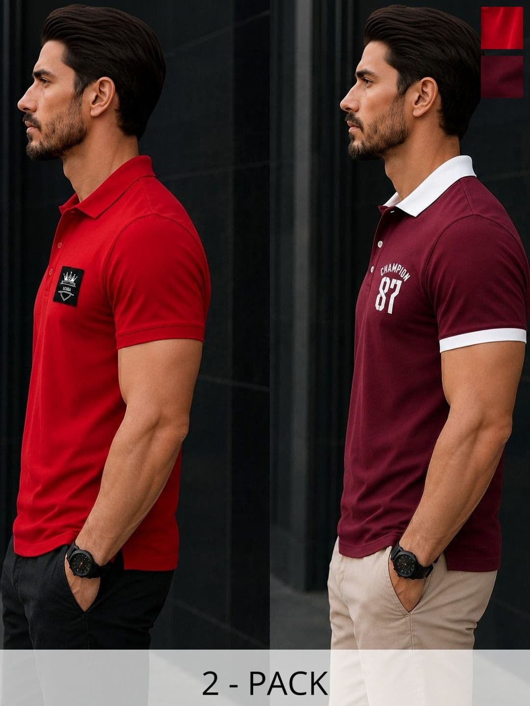 SCUBA Men Typography 2 Printed Polo Collar Pure Cotton T-shirt - view 1