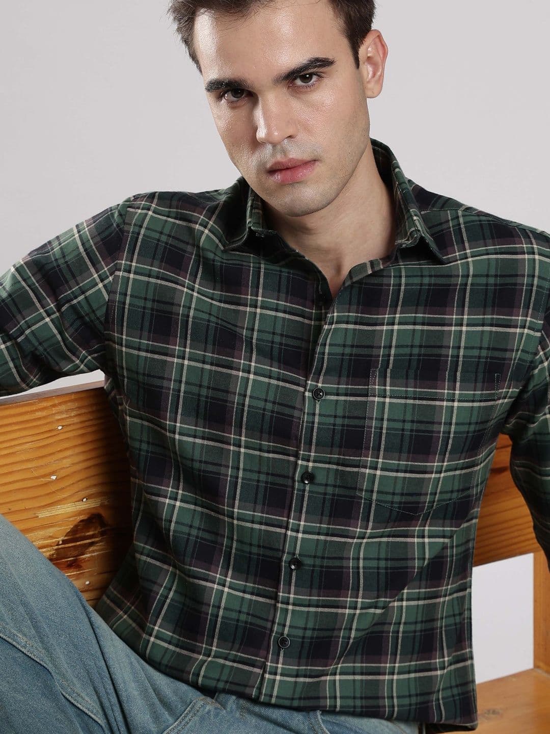 THE SHIRT CODE Men Slim Fit Tartan Checks Checked Casual Shirt - view 1