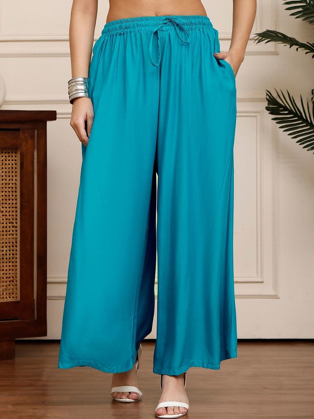 KALINI Women 2 Flared Ethnic Palazzos - view 1