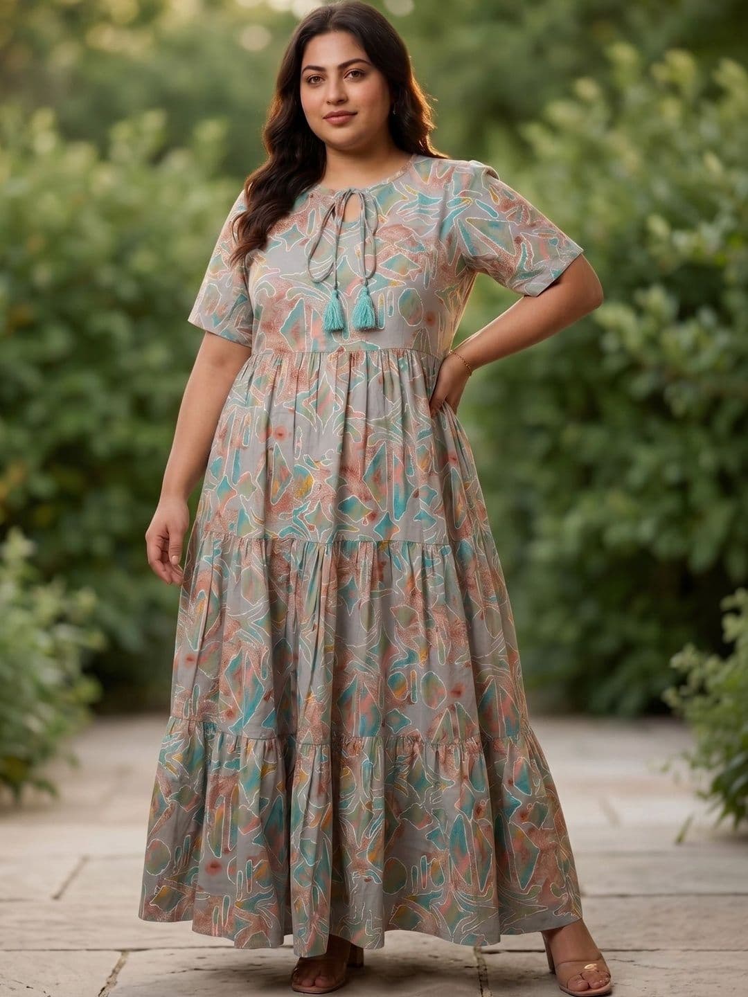 Sangria Print Fit & Flare Maxi Dress - view 1