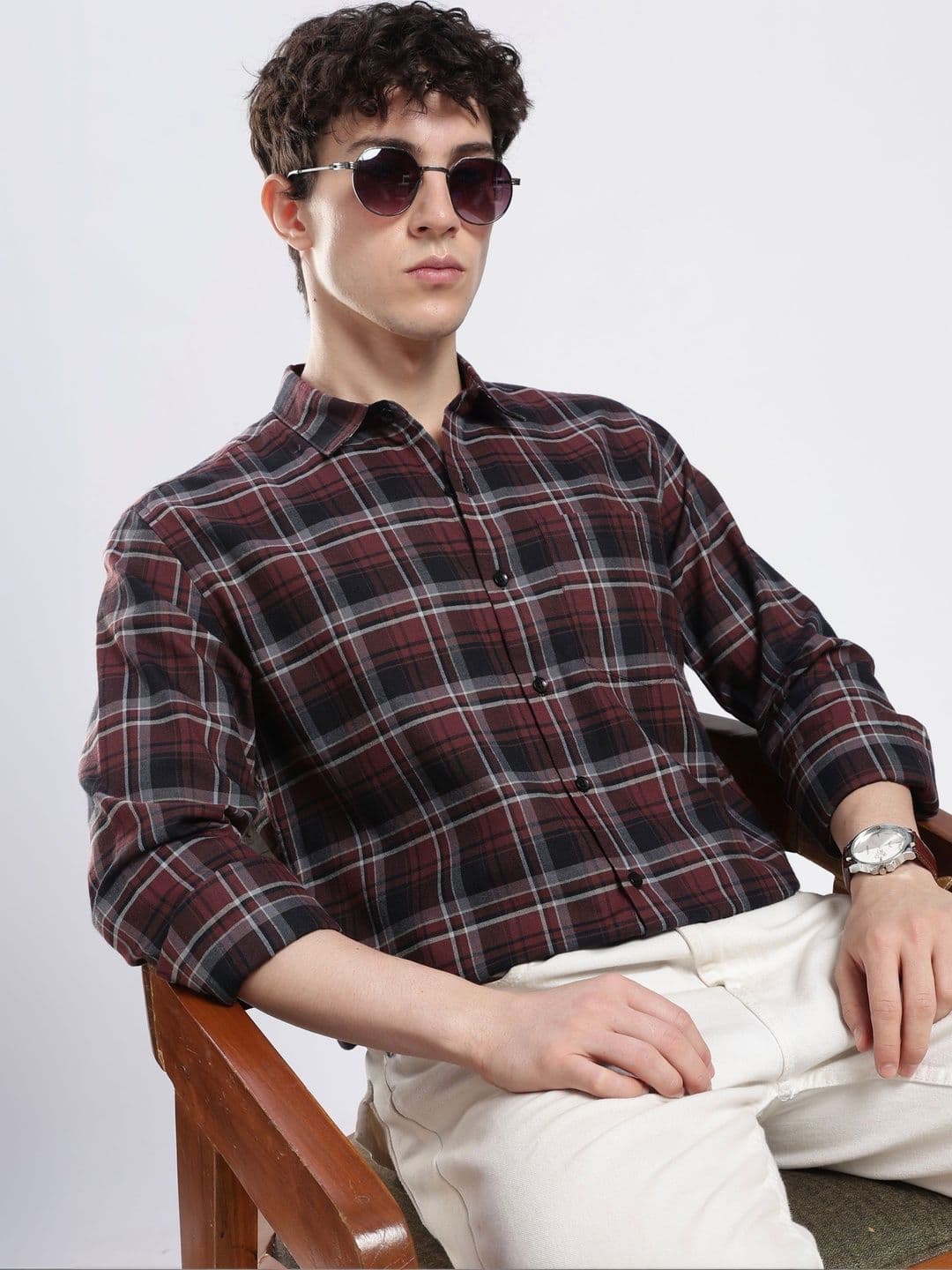 THE SHIRT CODE Men Slim Fit Tartan Checks Checked Casual Shirt - view 1