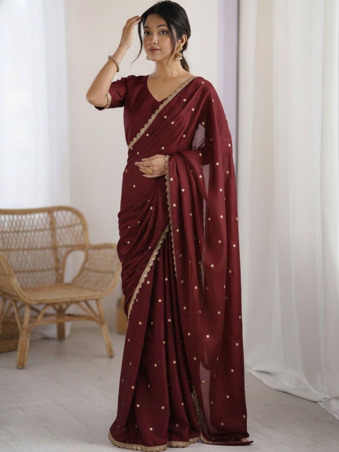 Moda Rapido Embellished Zari Heavy Work Saree - view 1