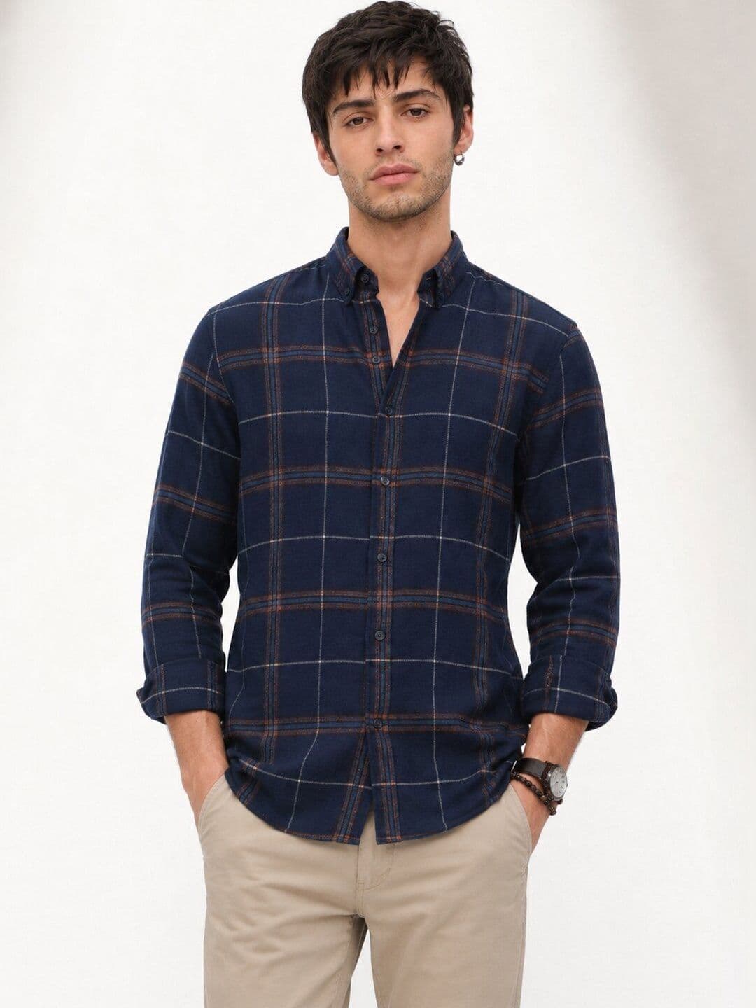 MOHICANS Men Classic Slim Fit Checked Casual Shirt - view 1