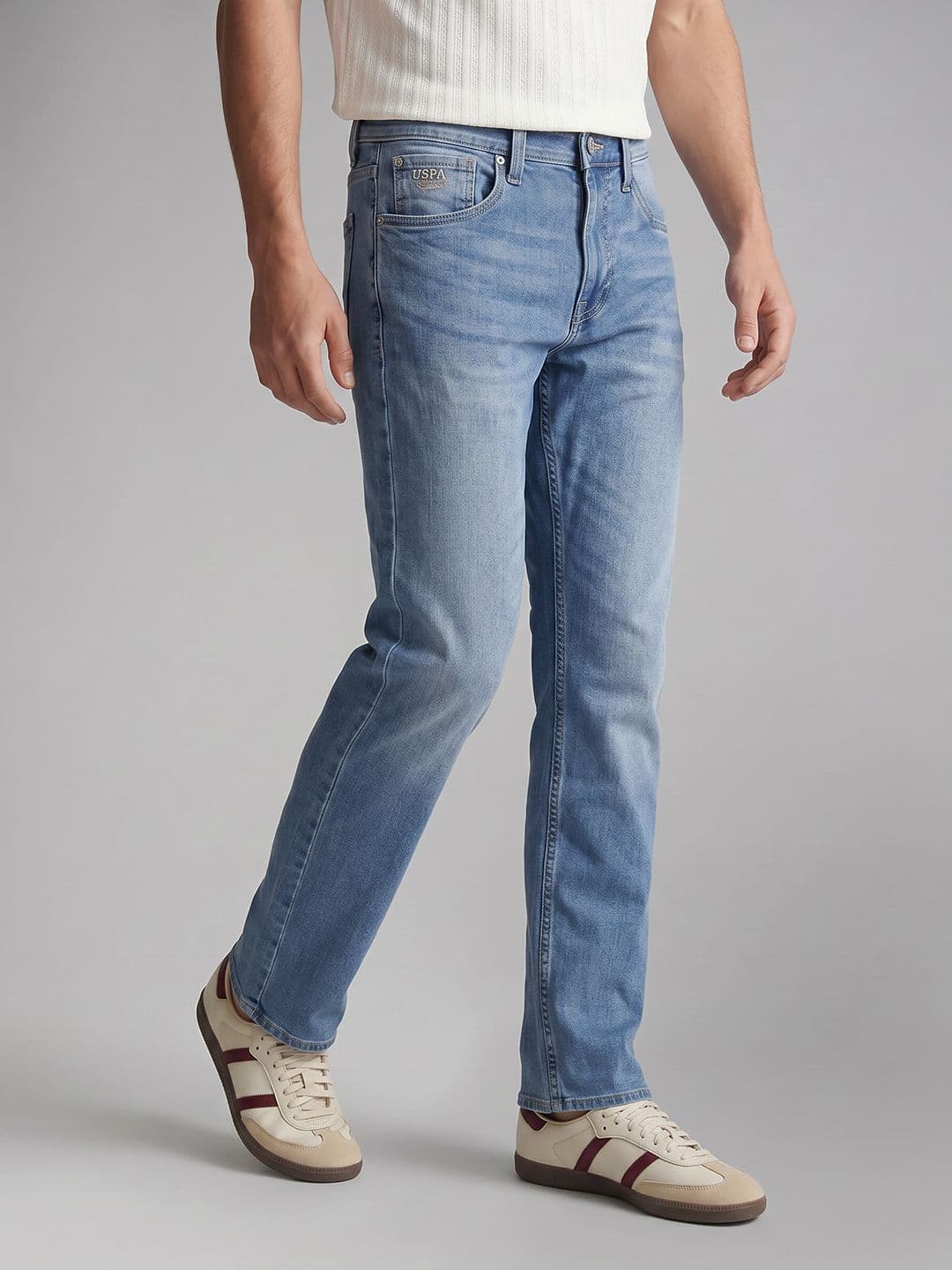 U.S. Polo Assn. Denim Co. Men Slim Straight Fit Light Fade Stretchable Jeans - view 1