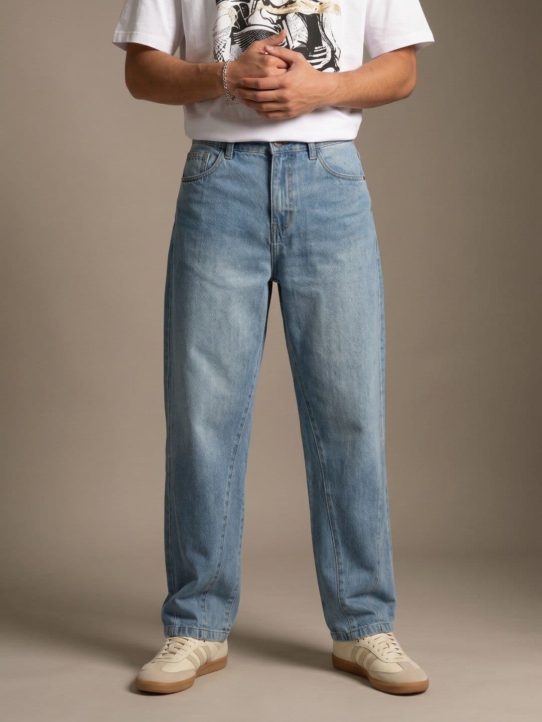 glitchez Men Mid-Rise Light Fade Jeans