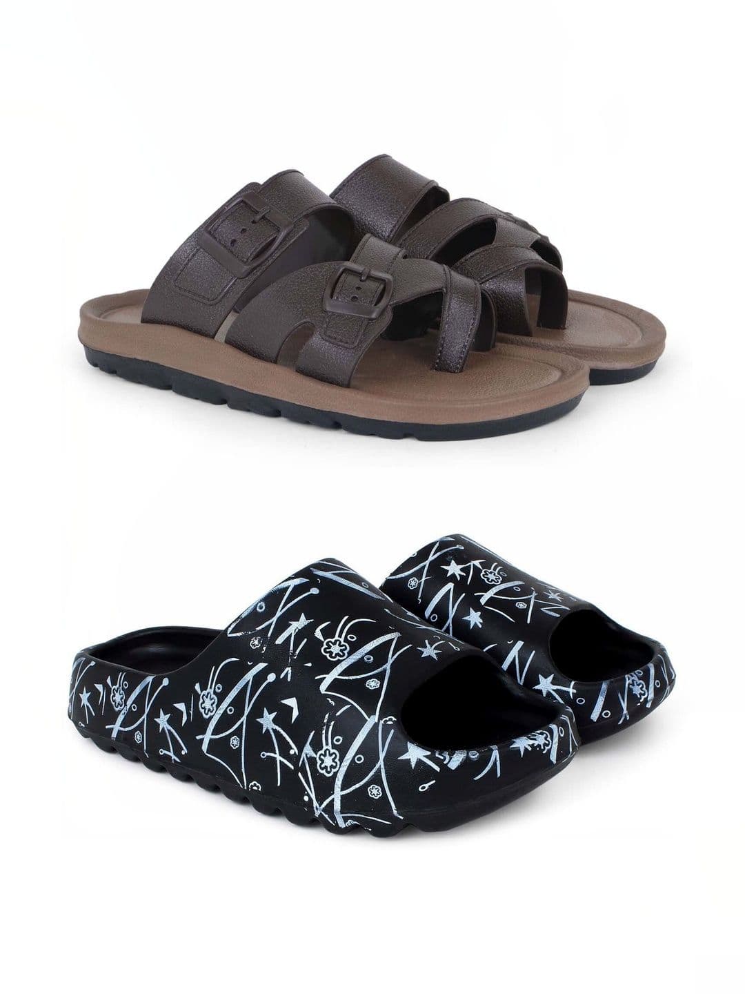 Pampy Angel Men Printed Sliders - view 1