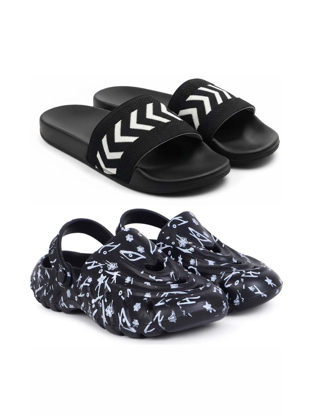Pampy Angel Men Printed Sliders - view 1
