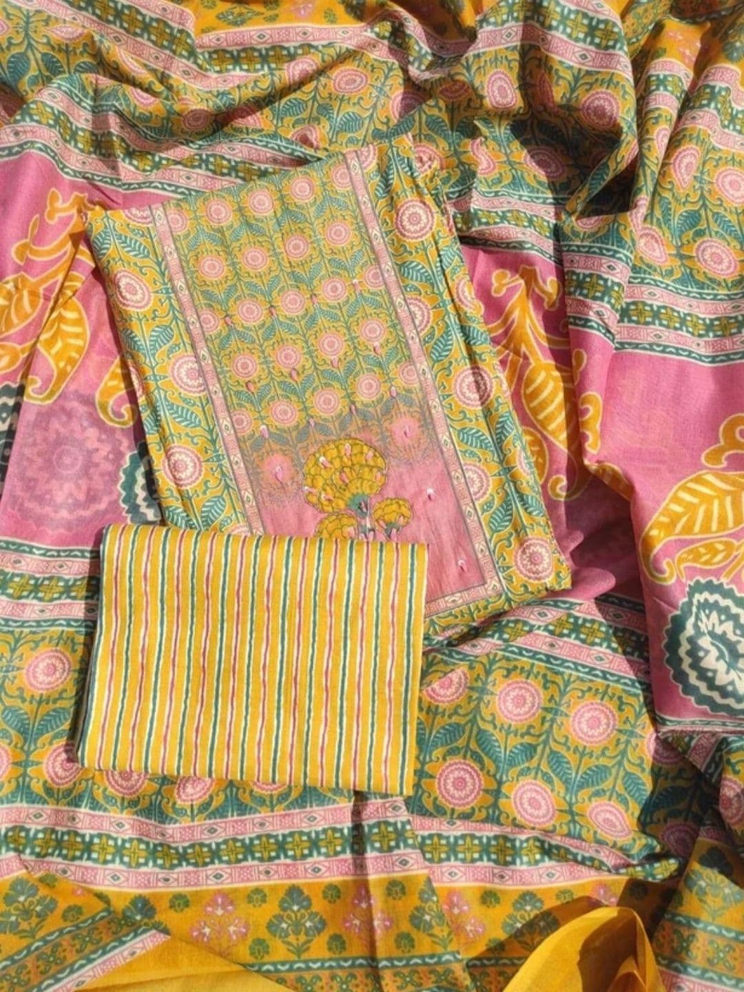 GC 80 BY GAURI COLLECTION Printed Pure Cotton Unstitched Dress Material - view 1