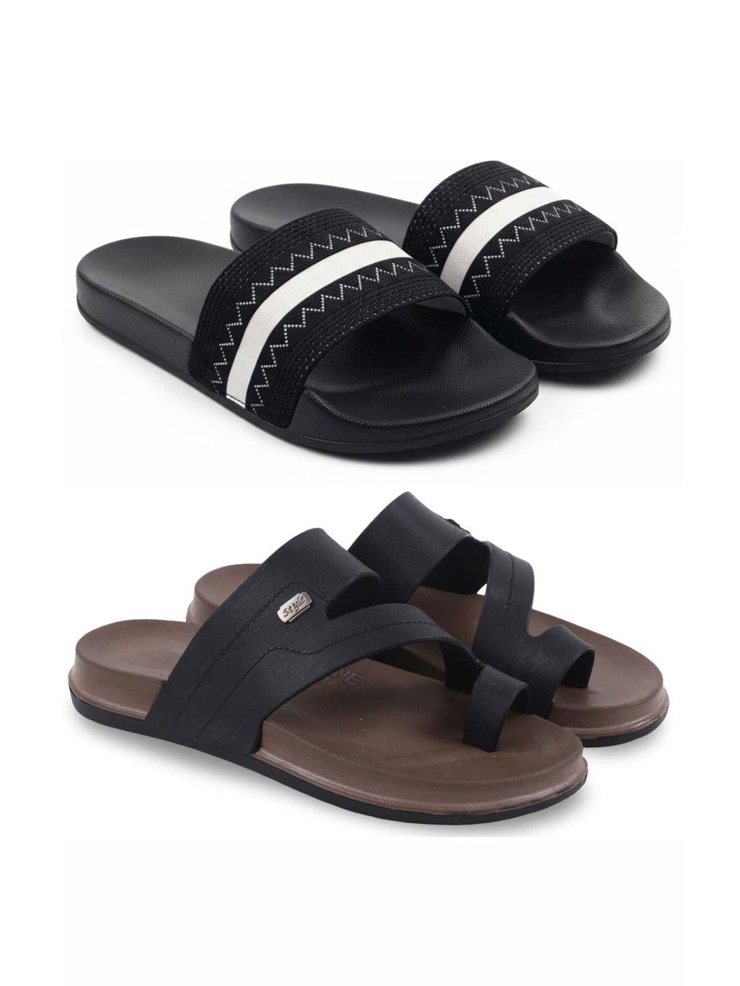 Pampy Angel Men Striped Sliders - view 1
