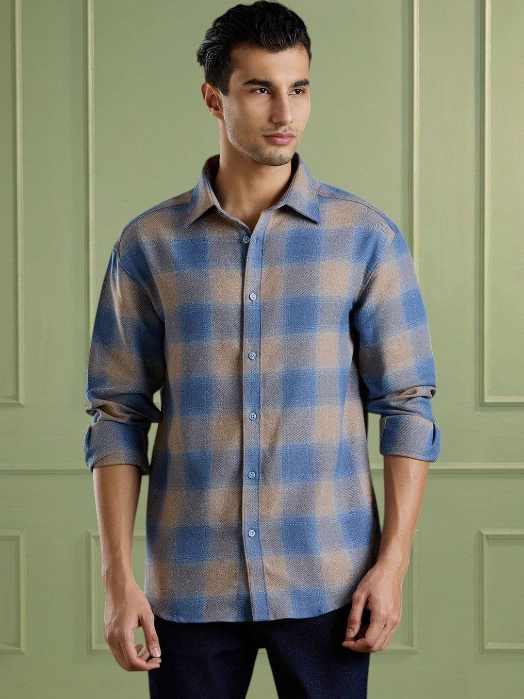 Mast & Harbour Mens Checks Relaxed Fit Casual Shirt - view 1