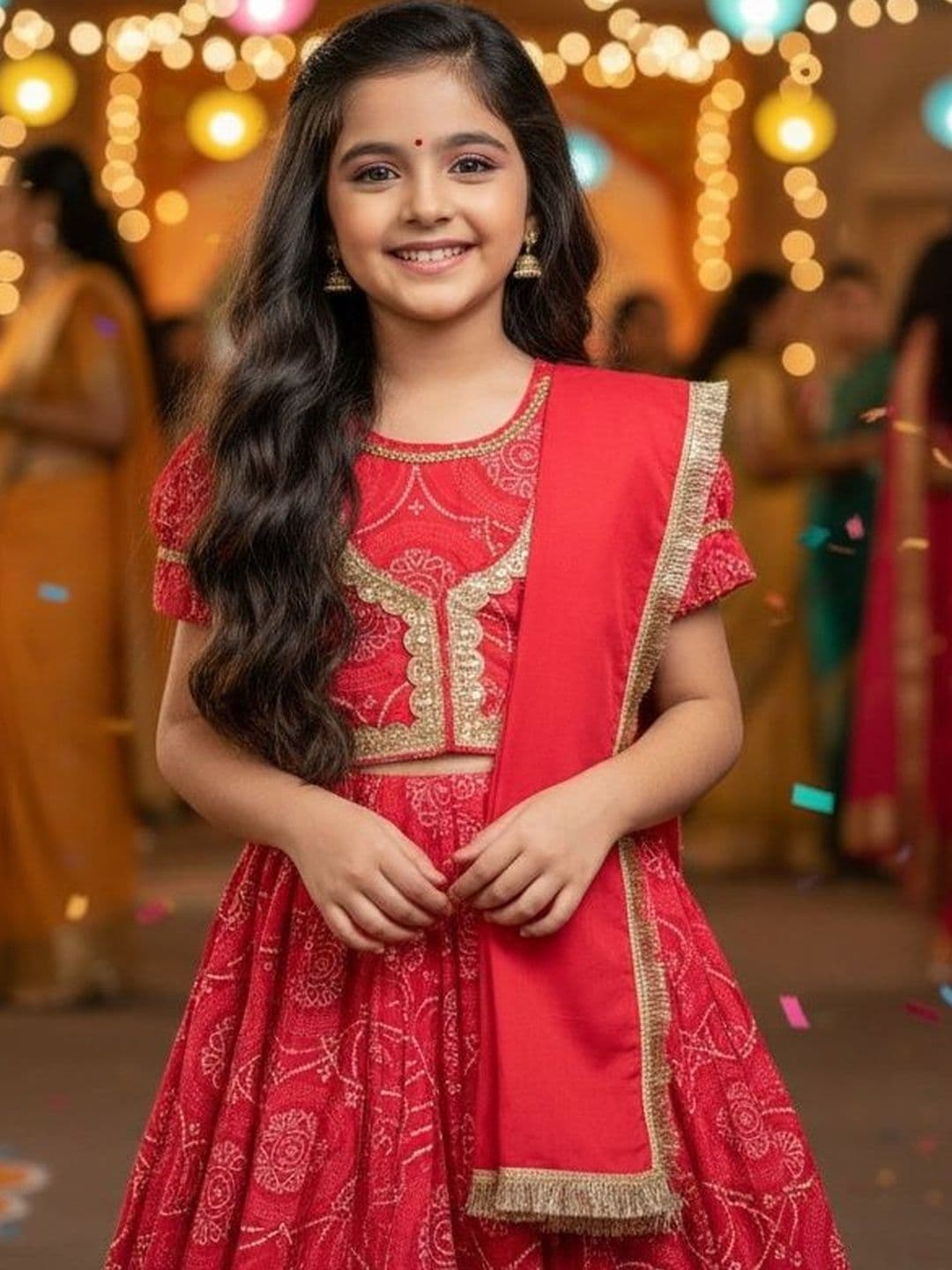 Rangi Saga Girls Embroidered Ready to Wear Lehenga & Blouse With Dupatta - view 1