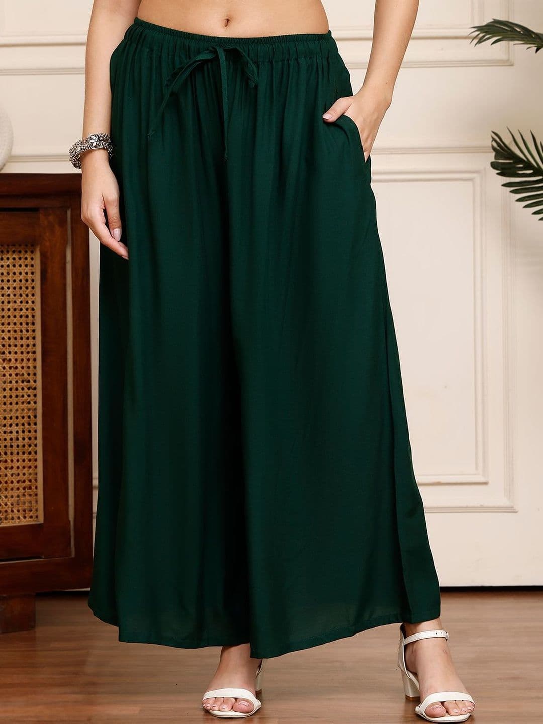 KALINI Women 2 Flared Ethnic Palazzos - view 1