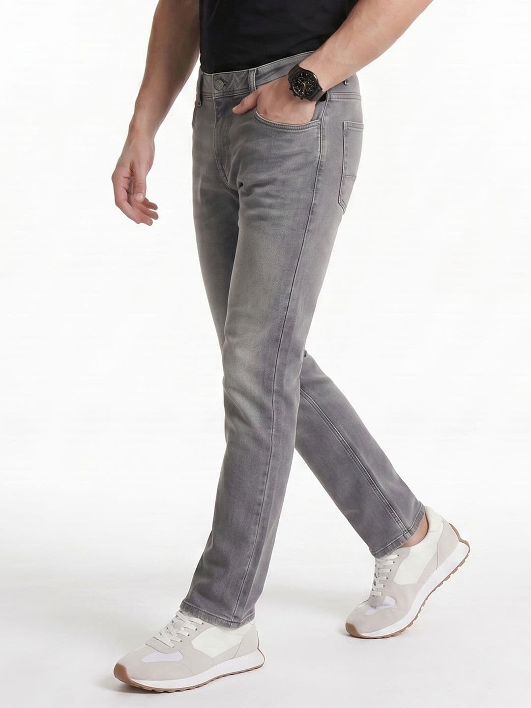 Integriti Men Smart Skinny Fit Mid-Rise Heavy Fade Stretchable Jeans - view 1