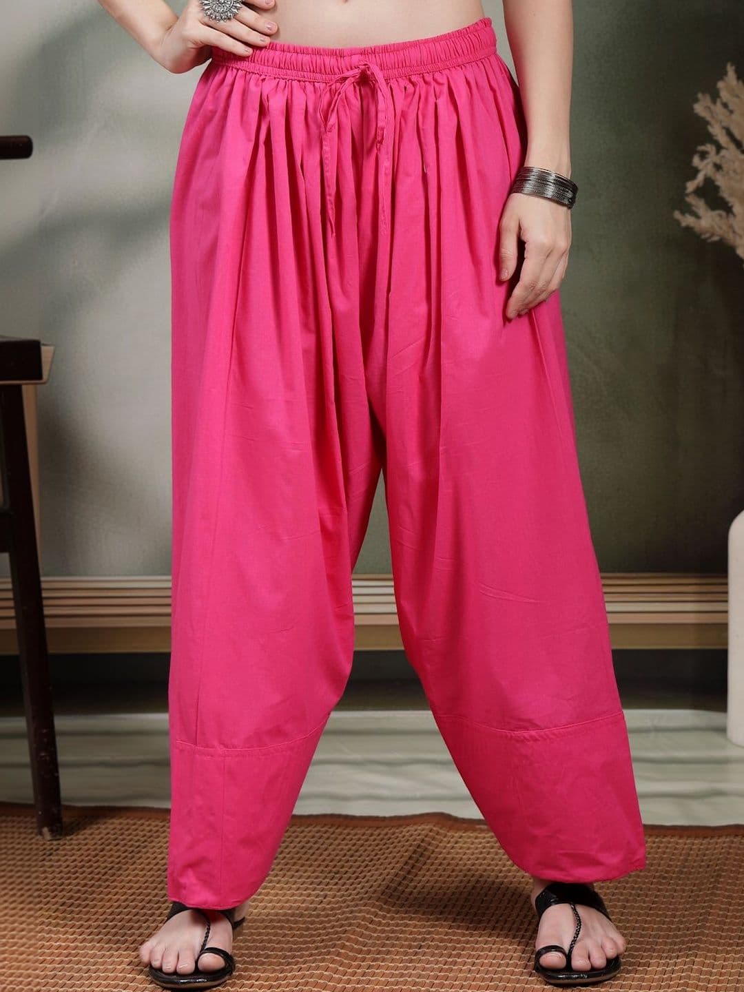 KALINI Women Solid Loose Fit Cotton Farshi Salwar - view 1
