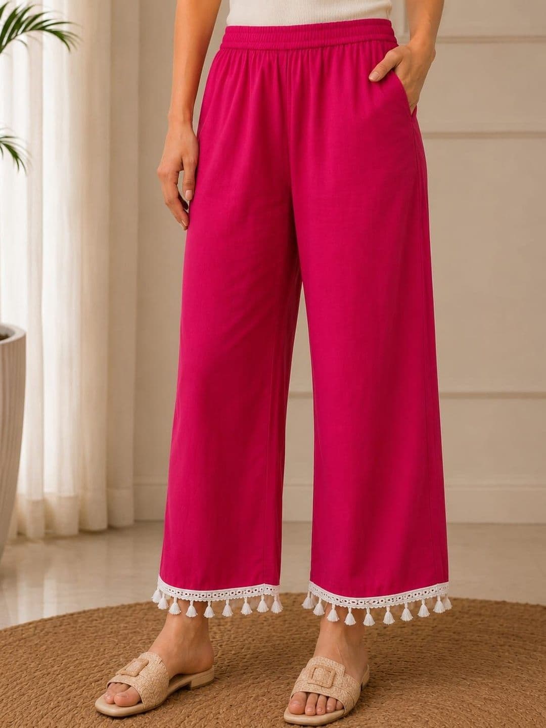 Meeranshi Women Embellished Cropped Ethnic Palazzos - view 1