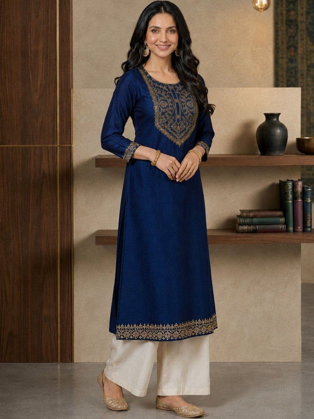 rarethread Women Embroidered Thread Work Kurta - view 1