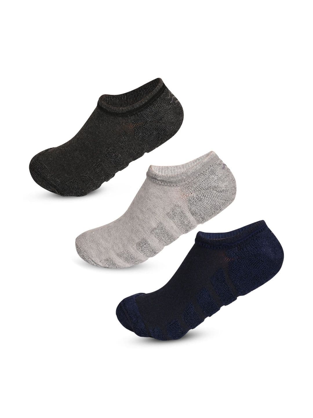 LOOM LEGACY Men Pack of 3 Cotton Blend Assorted Shoe Liners Socks - view 1
