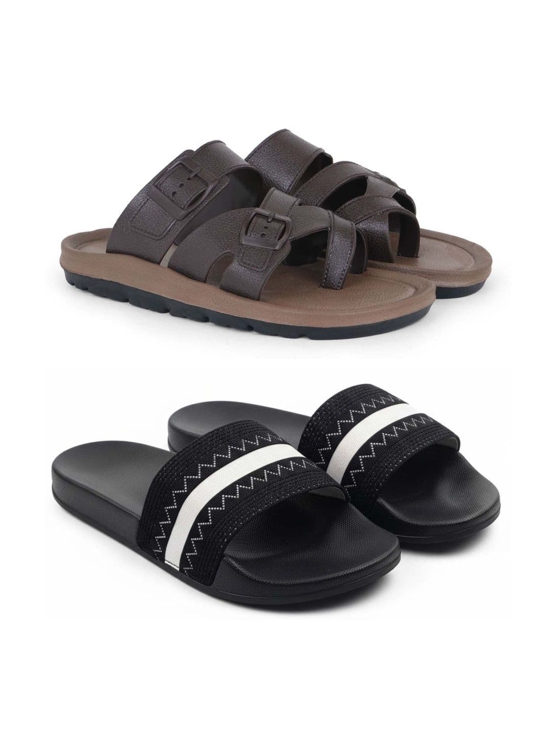 KAPYANSH Men Striped Sliders - view 1