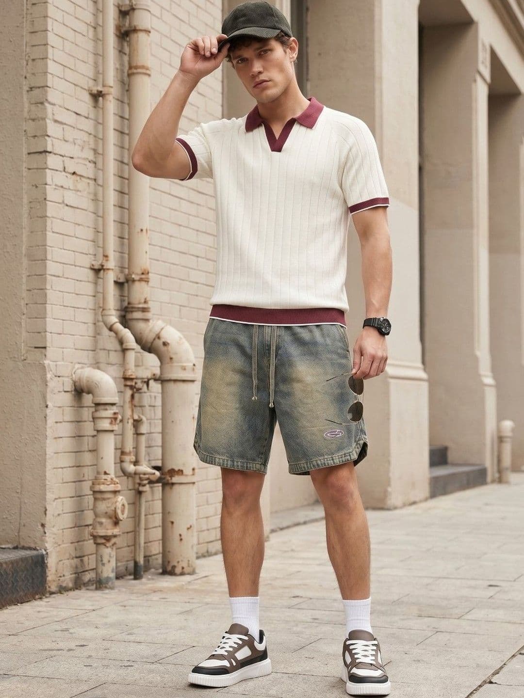 glitchez Men Washed Denim Blend Technology Shorts - view 1