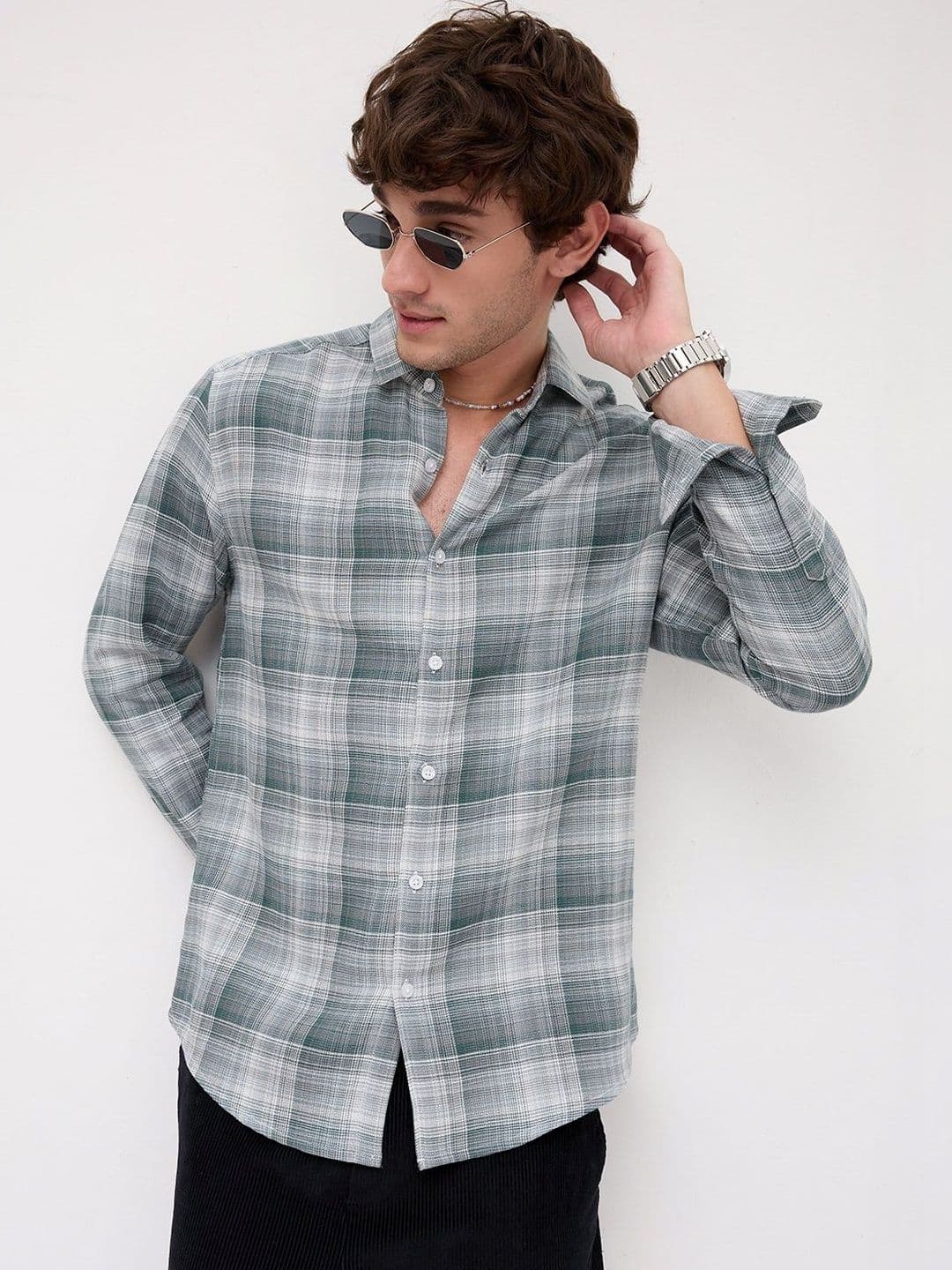 VASTRADO Men Classic Slim Fit Tartan Checks Checked Casual Shirt - view 1