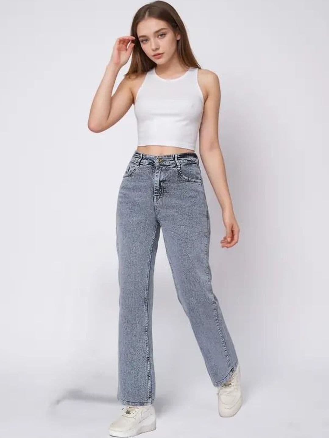 Mast & Harbour Women Comfort Wide Leg High-Rise Acid Wash Stretchable Jeans - view 1