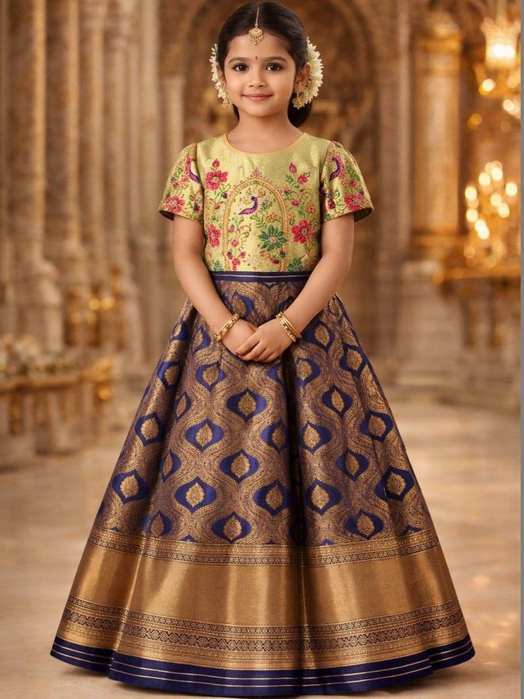 Xepon Girls Embroidered Ready to Wear Lehenga & - view 1