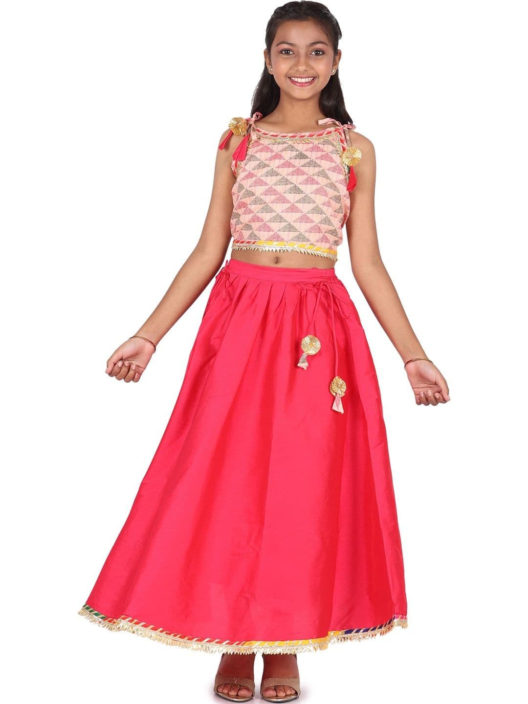 SILK SPARROW Girls Ready to Wear Lehenga & Blouse With Dupatta - view 1