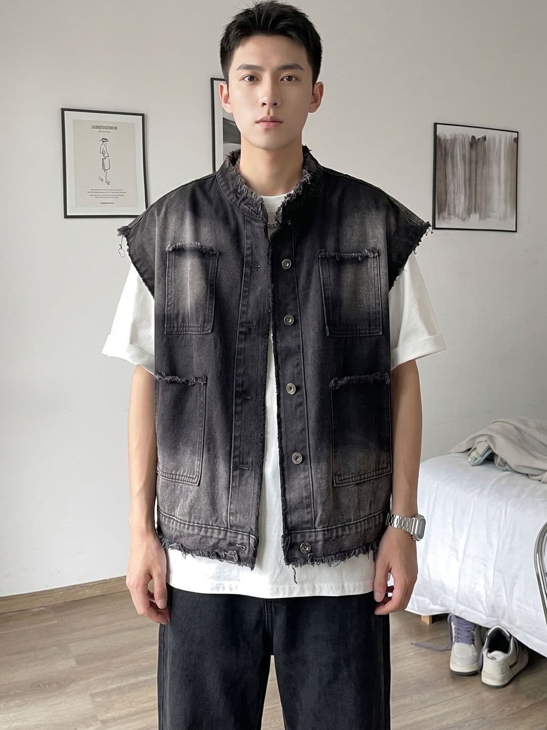 StyleCast x Revolte Men Geometric Checked Crop Outdoor Tailored Jacket - view 1