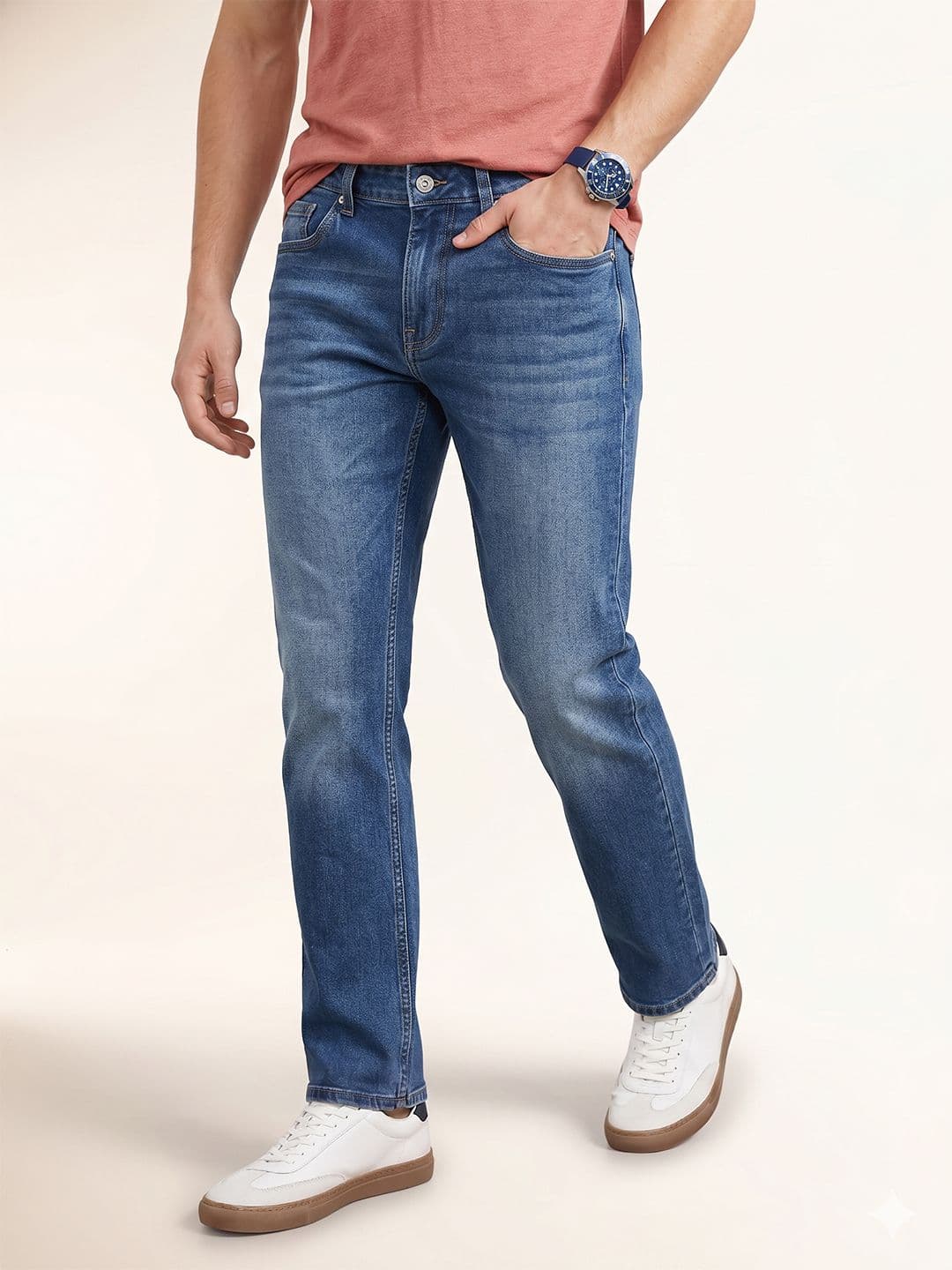 Nautica Men Straight Fit Heavy Fade Jeans