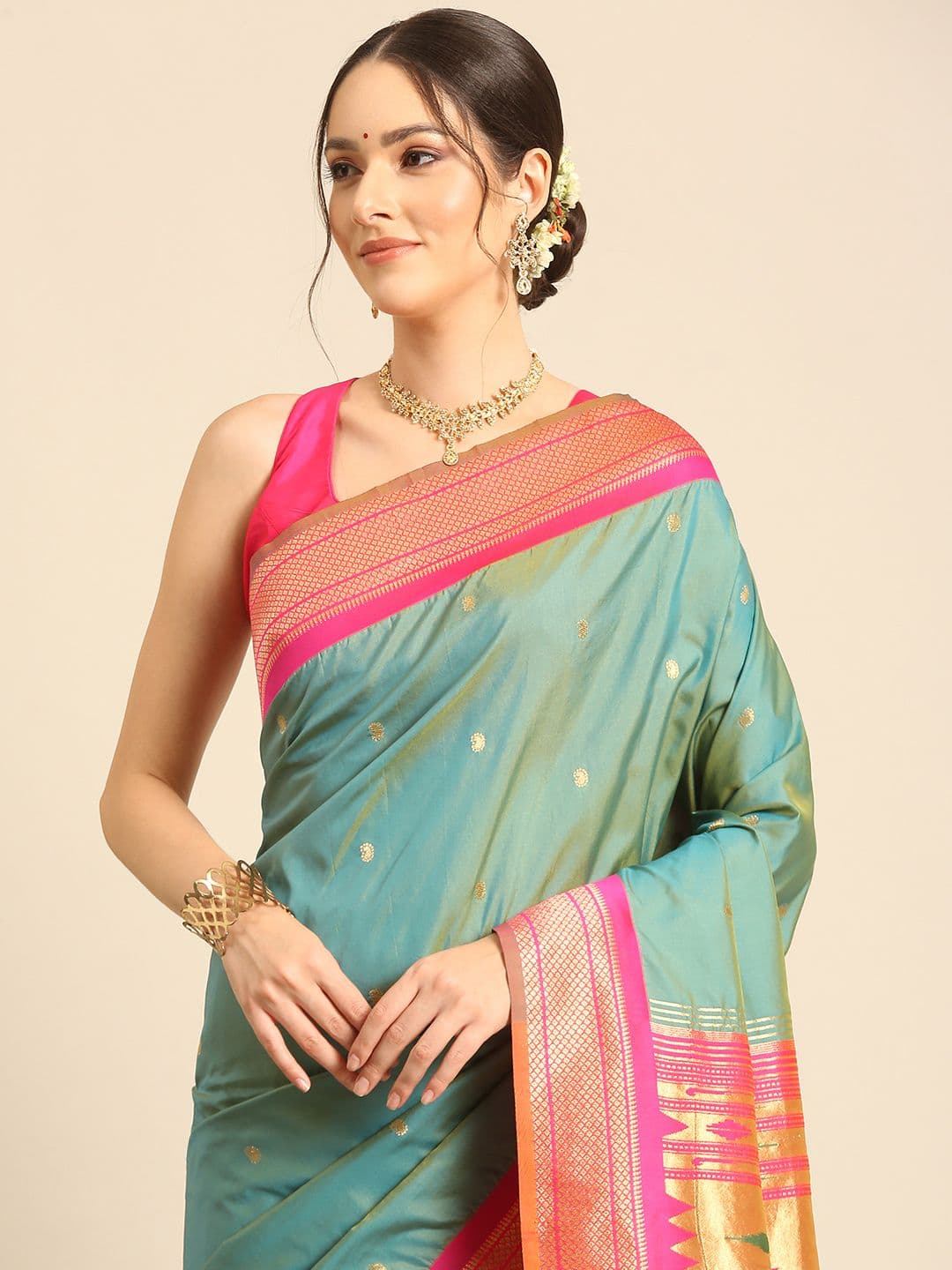 Royal Rajgharana Saree Royal Rajgharana Woven Design Zari Art Silk Paithani Sarees - view 1