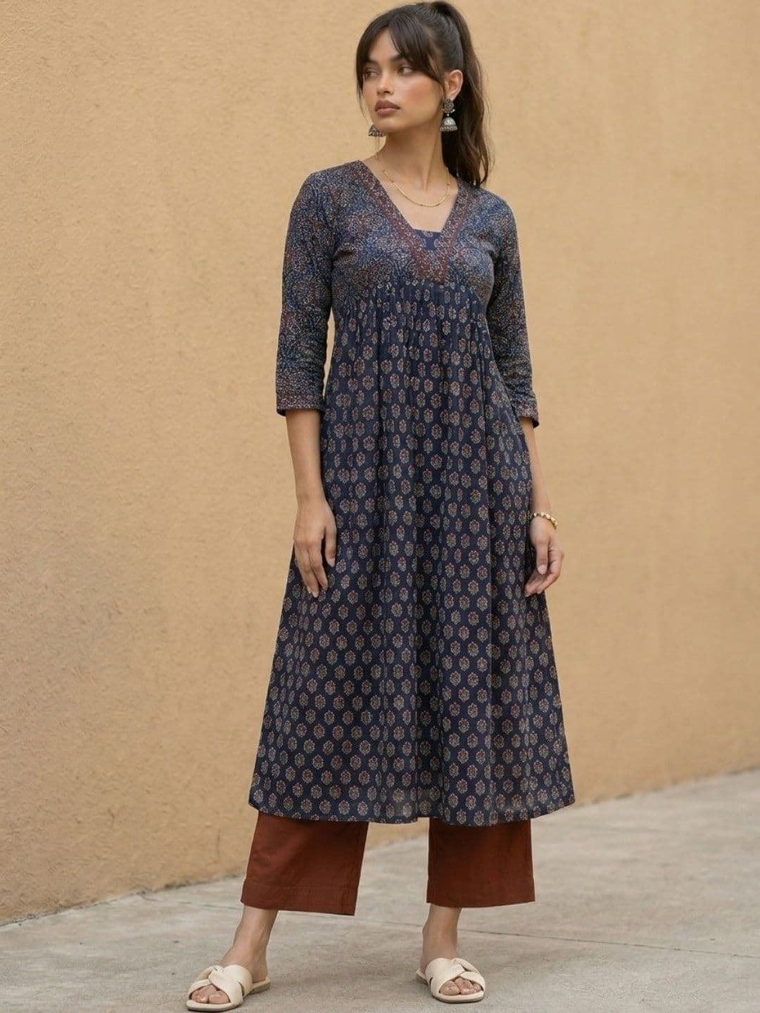 fusion by glitchez Women Ethnic Motifs Printed Indie Prints Kurta - view 1