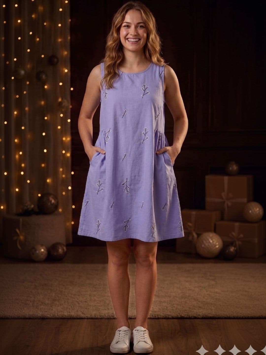 Billion Embellished Embroidered A-Line Dress - view 1