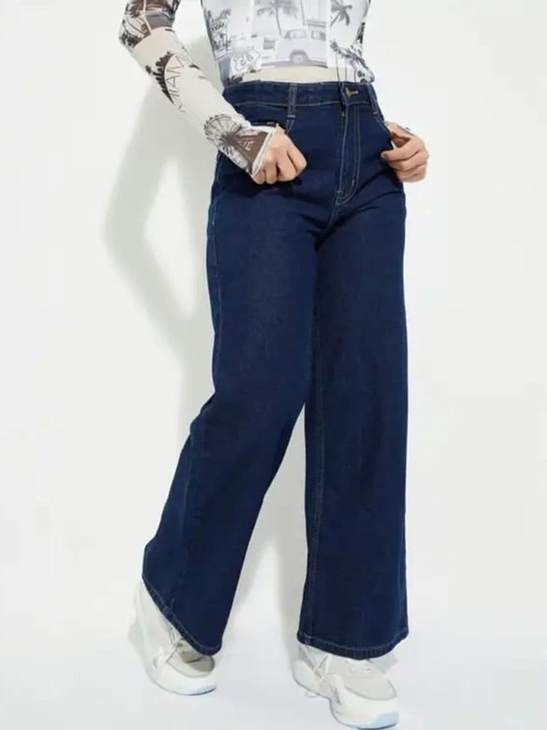 Mast & Harbour Women Comfort Wide Leg High-Rise Stretchable Jeans - view 1