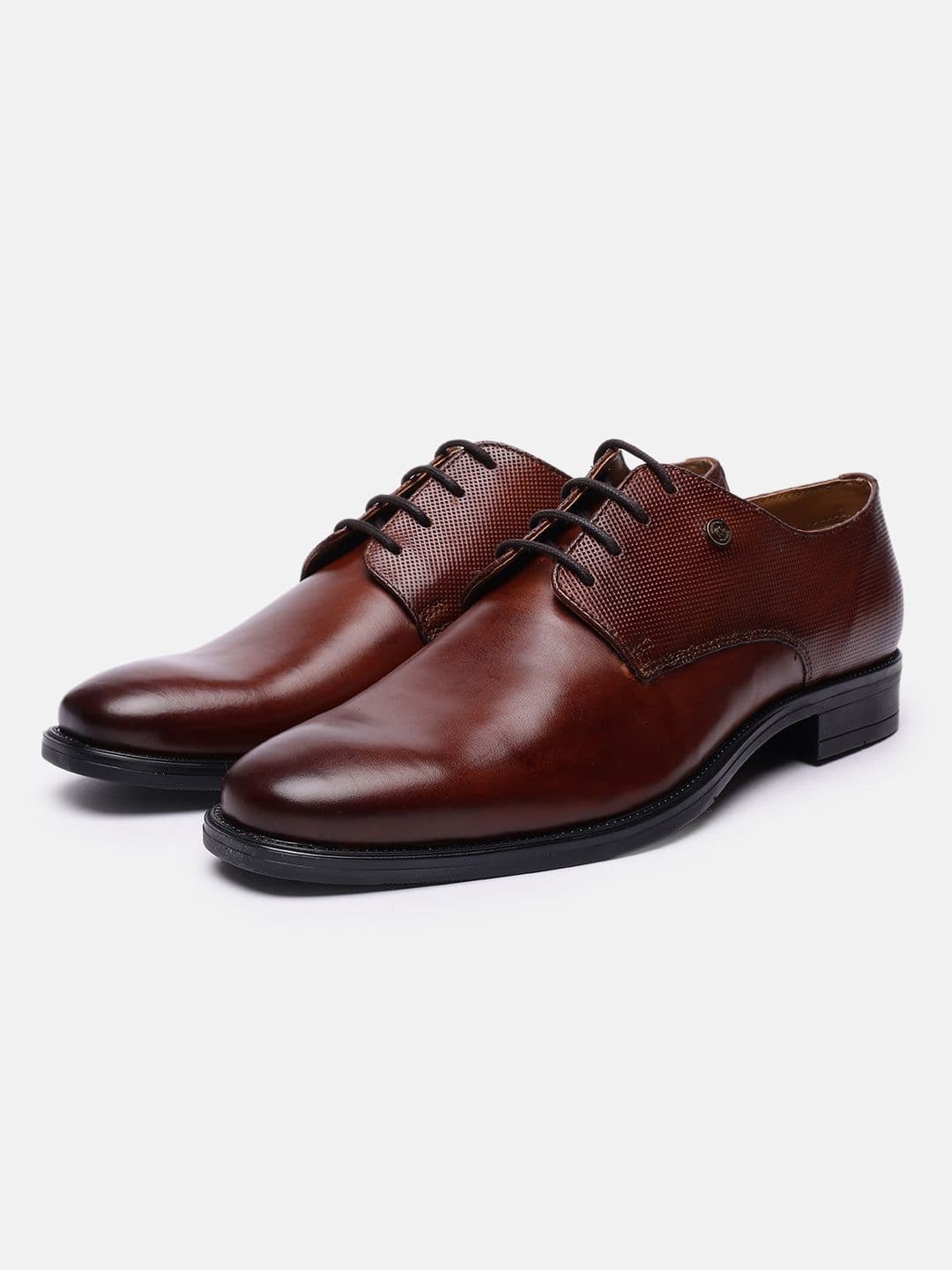 Kenneth Cole Men Textured Synthetic Round Toe Lace-Ups Formal Leather Derbys - view 1