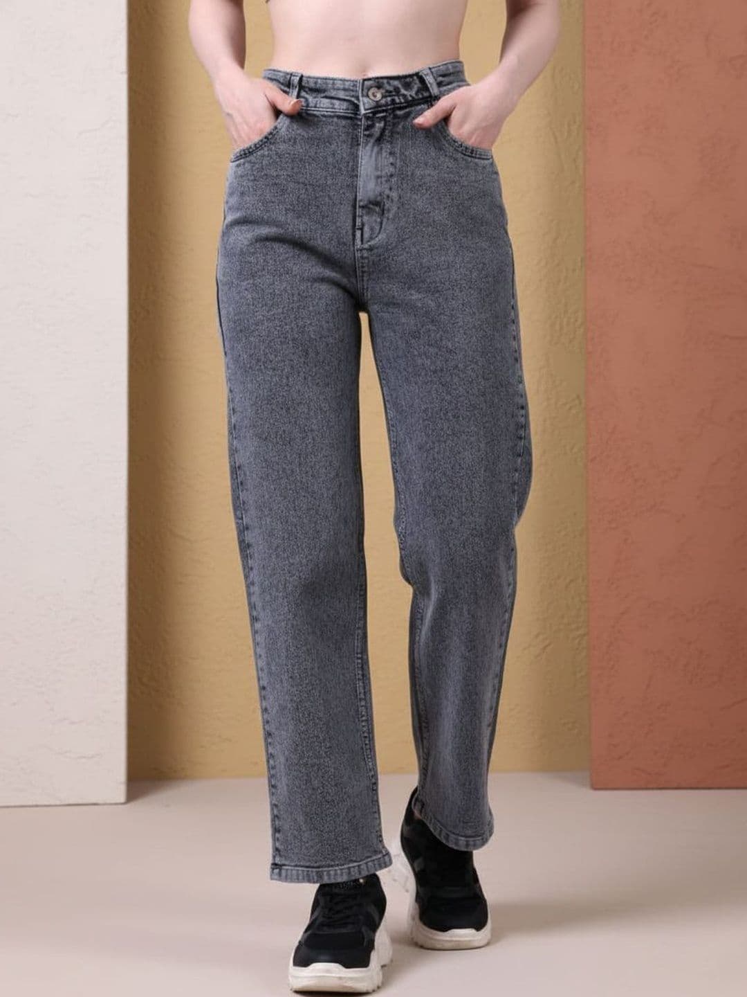 Mast & Harbour Women Comfort Wide Leg High-Rise Acid Wash Stretchable Jeans - view 1