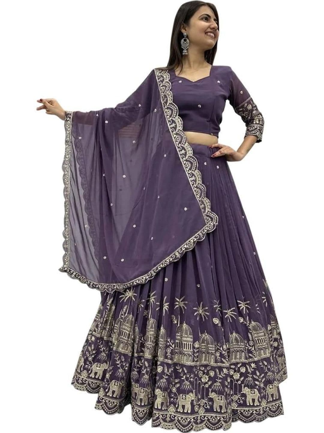 all about you Embellished Ready to Wear Lehenga & Blouse With Dupatta - view 1