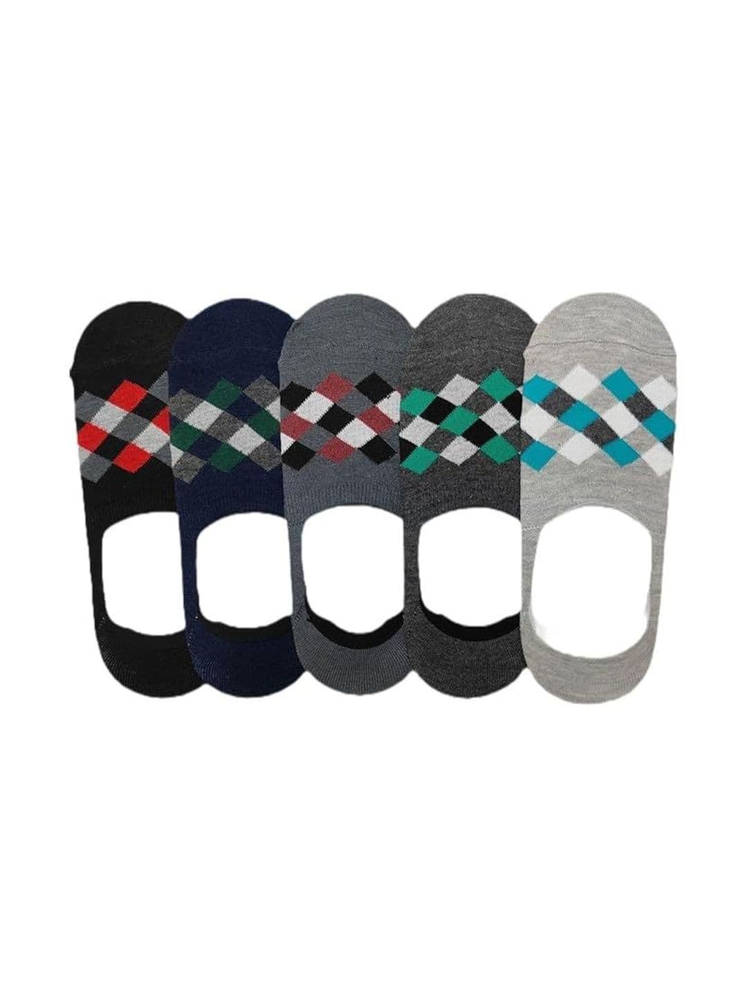 ZEDGORA Unisex Pack of 5 Cotton Blend Patterned Shoe Liners Socks - view 1