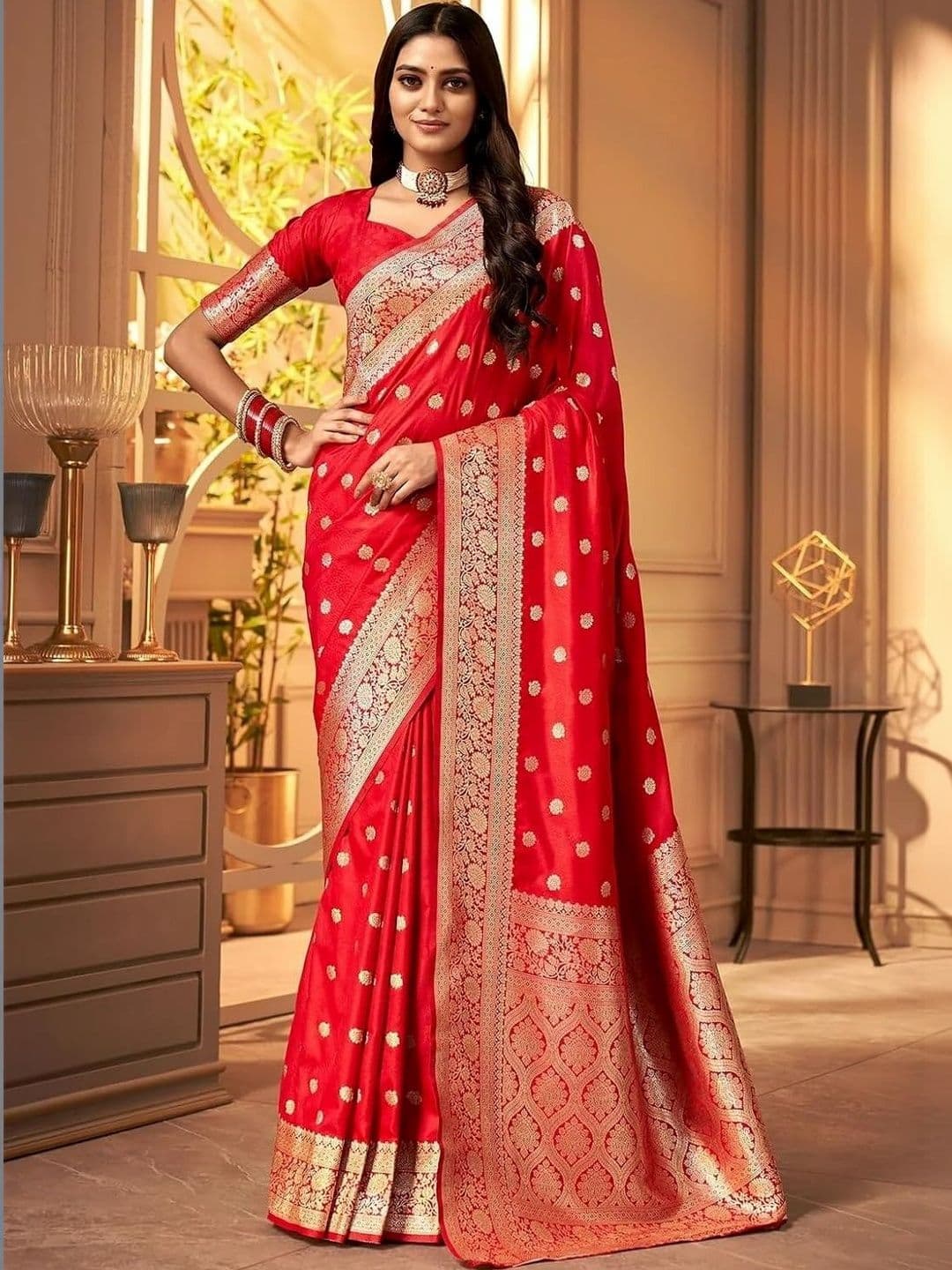 Sangria Woven Design Zari Art Silk Heavy Work Banarasi Saree - view 1