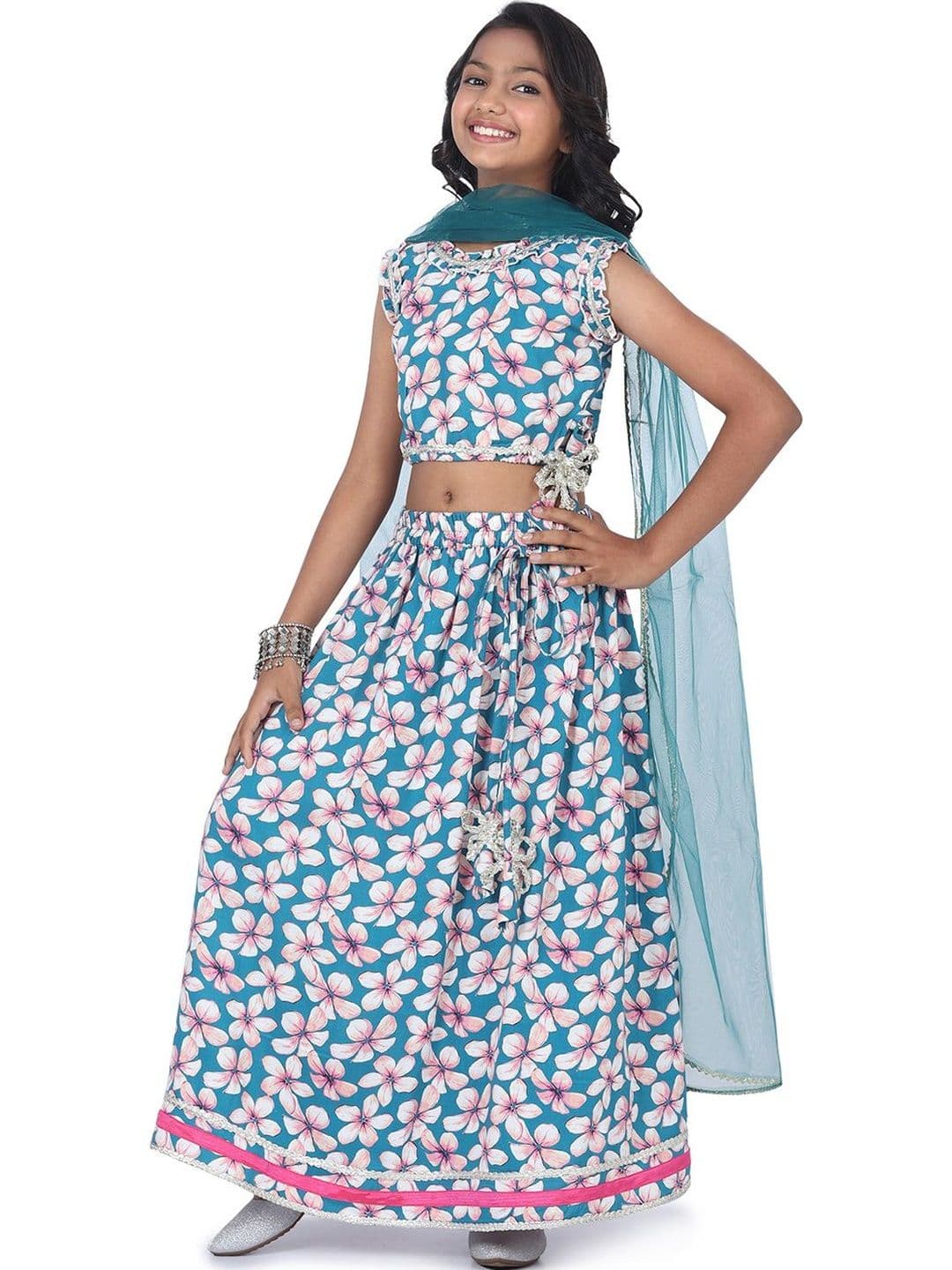 SILK SPARROW Girls Ready to Wear Lehenga & Blouse With Dupatta - view 1