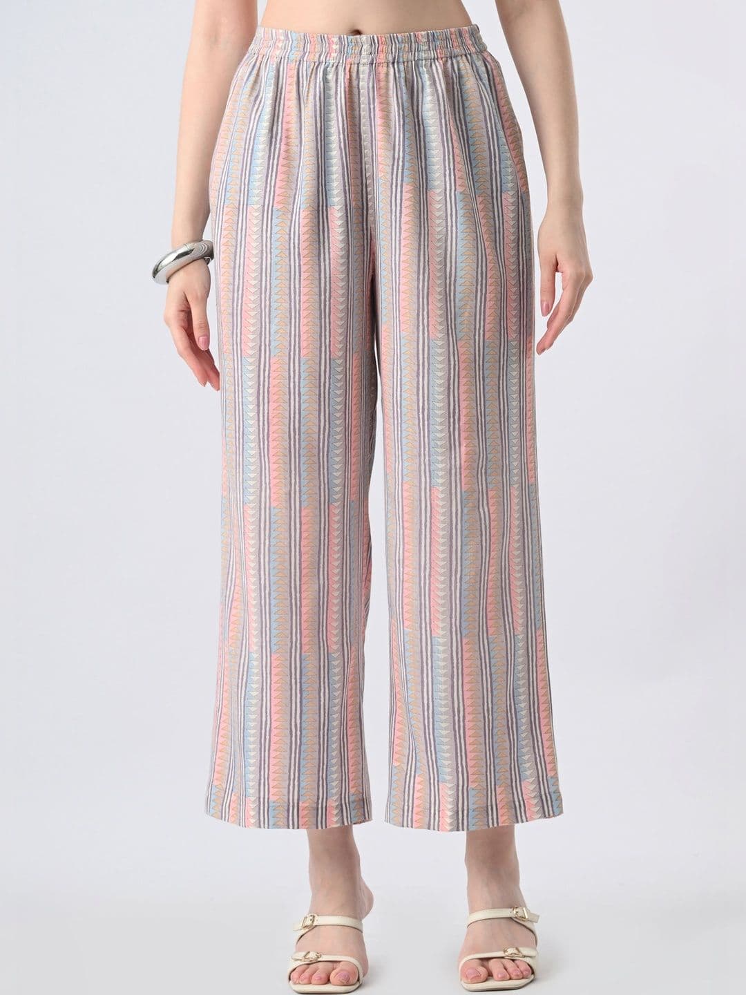 AMBI Women Printed Flared Cropped Palazzos - view 1