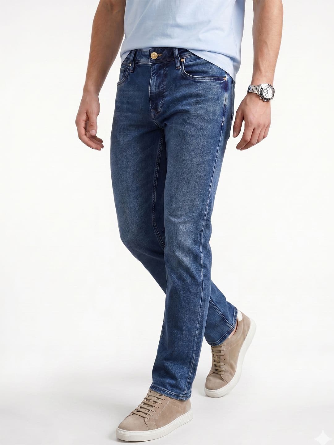 Integriti Men Smart Straight Fit Light Fade Stretchable Jeans - view 1