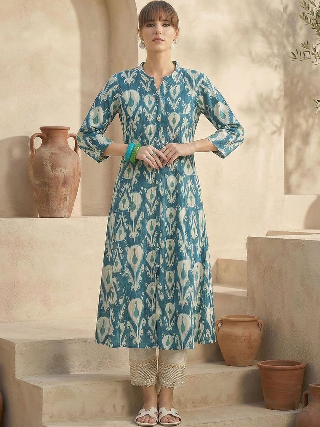 Indo Era Women Ethnic Motifs Printed Indie Prints Kurta - view 1