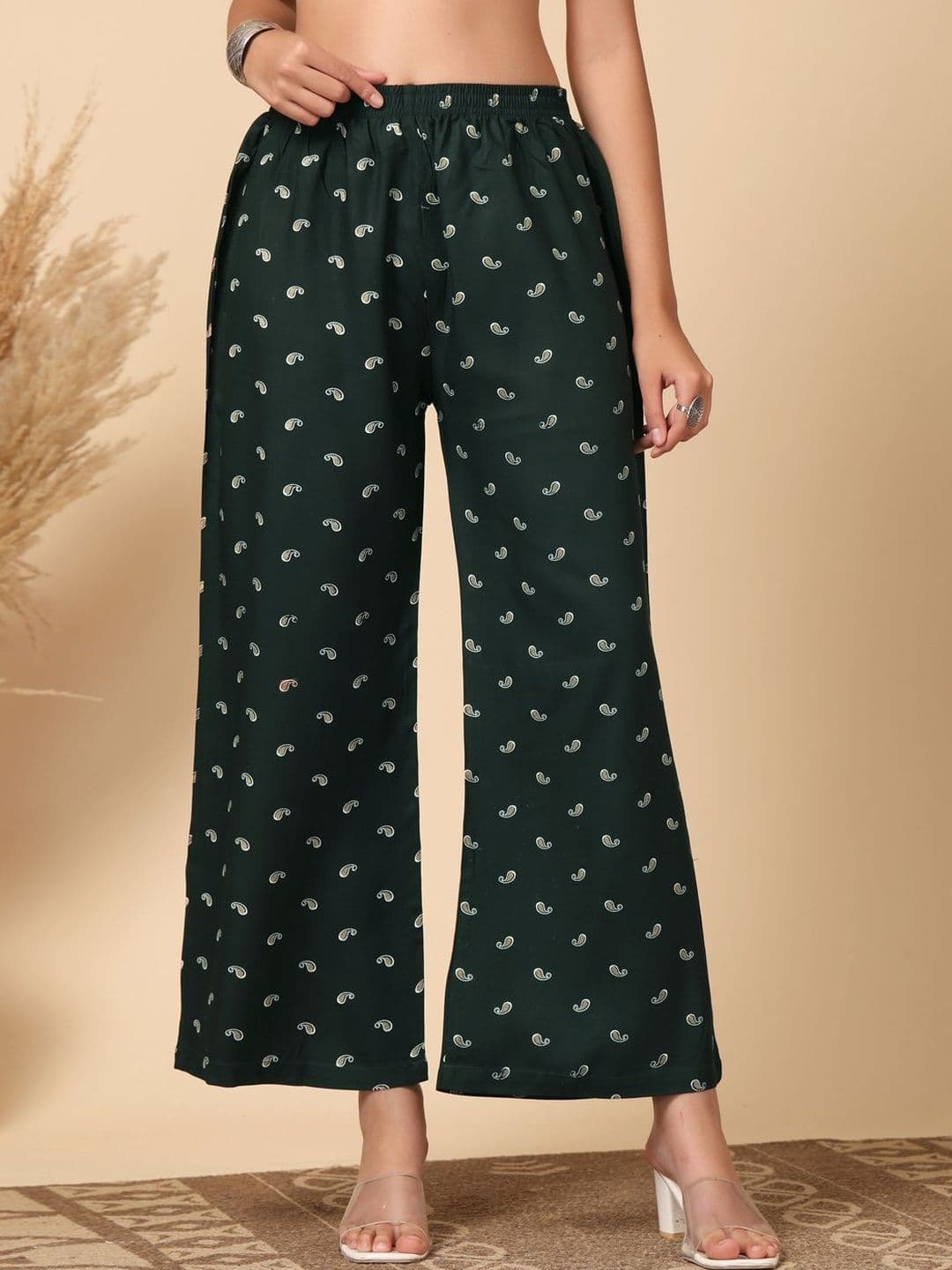 Moda Rapido Women Paisley Printed Knitted Palazzos - view 1