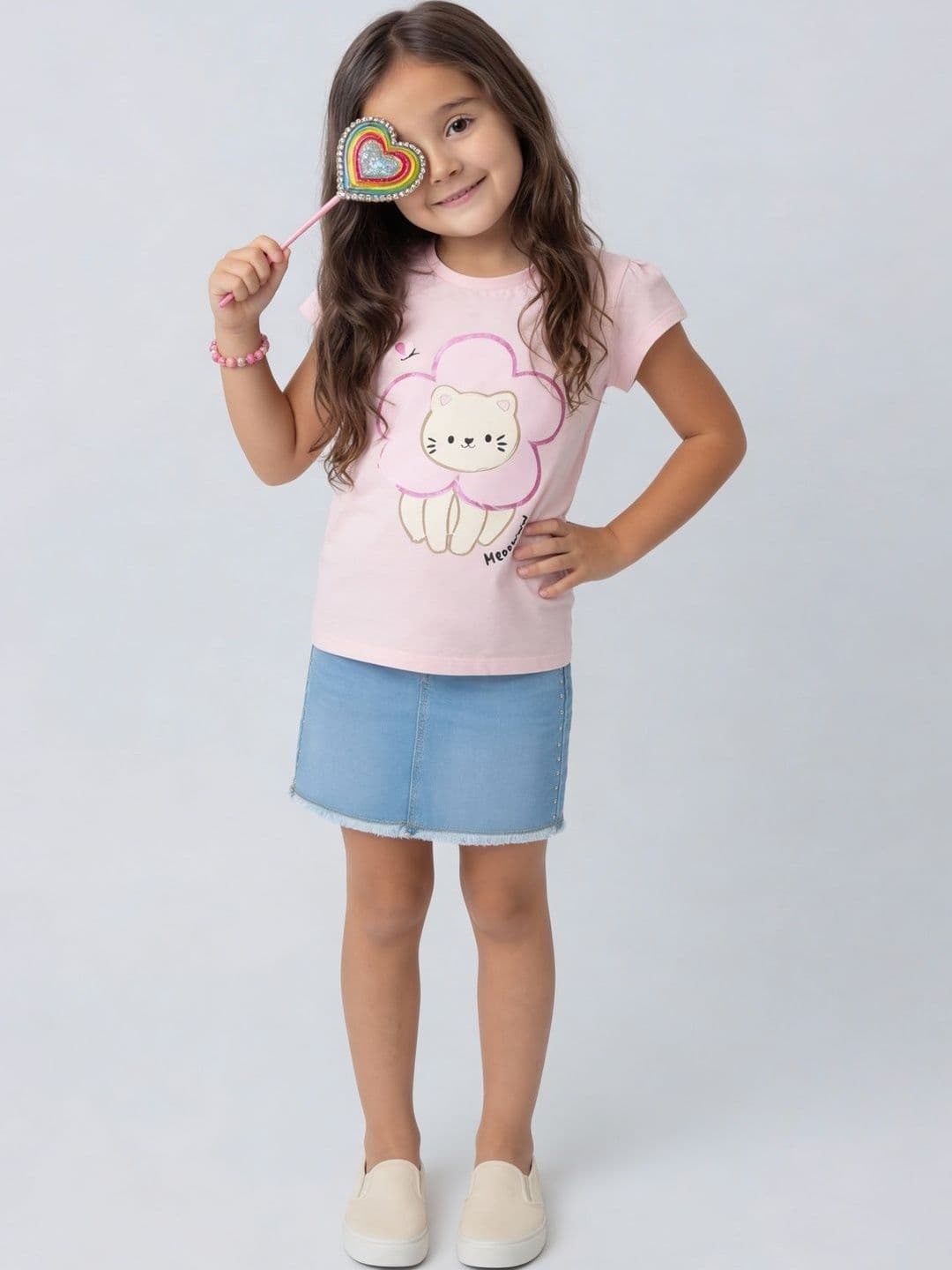 Pantaloons Junior Girls Cotton Blend Mini A-Line Skirt - view 1
