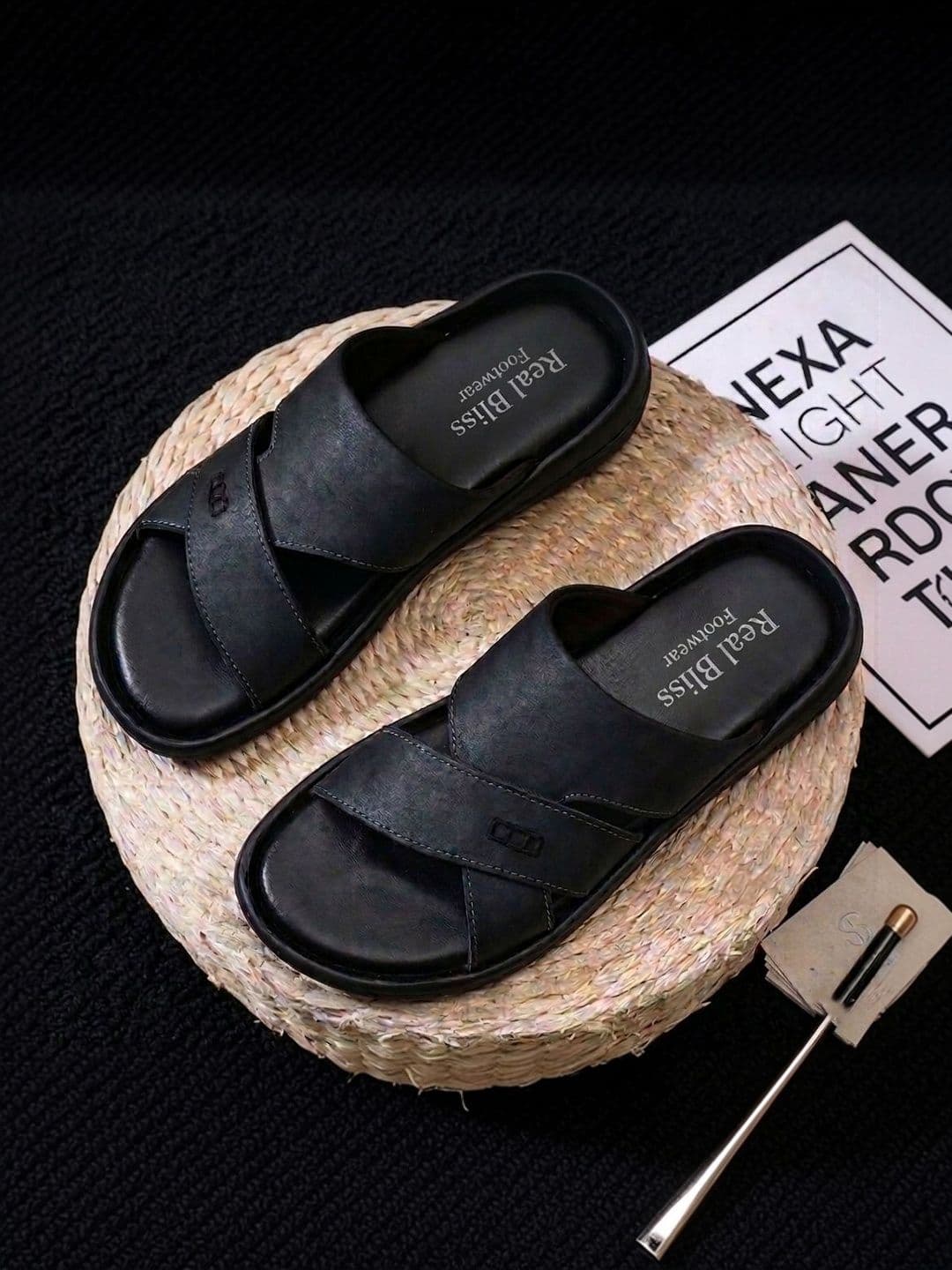 REAL BLISS Men Leather Slip-On Comfort Sandals - view 1