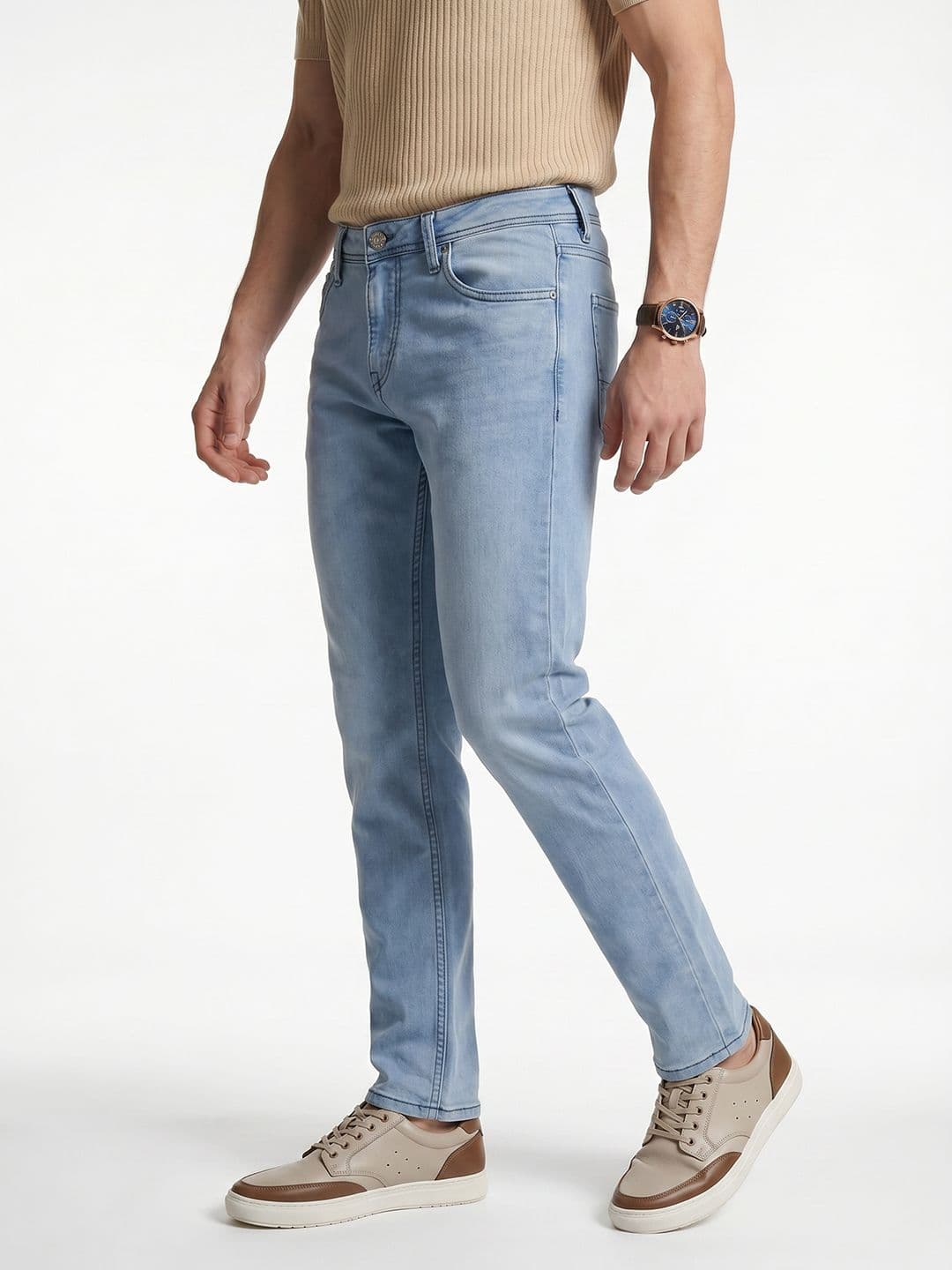 Integriti Men Smart Skinny Fit Mid-Rise Light Fade Stretchable Jeans - view 1