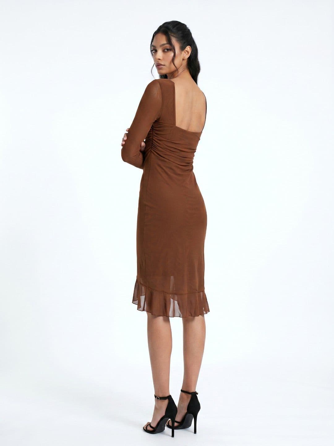 glitchez Gathered Mesh Bodycon Dress - view 1